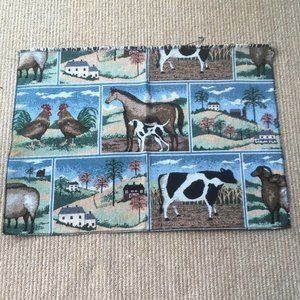 Tapestry Fabric.Farm Animals Theme. 24x17